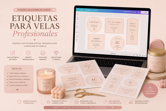 +200 Etiquetas Profesionales para editar en Canva
