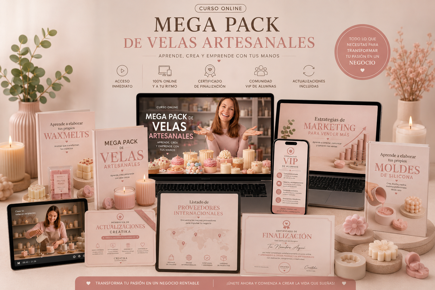 Mega Pack: Domina el Arte de las Velas Artesanales